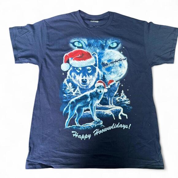 Santa Wolves T-Shirt - Large - Picture 1 of 5